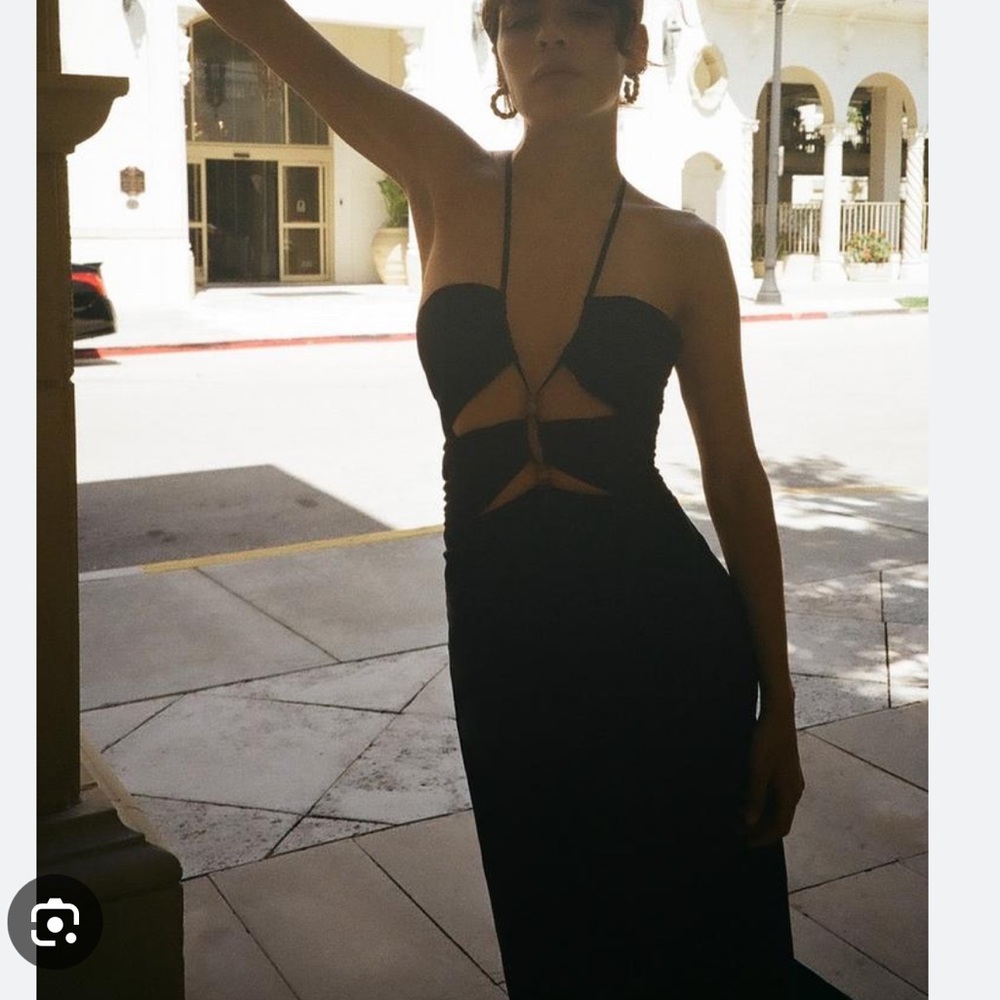 Elegant Black Halter Dress